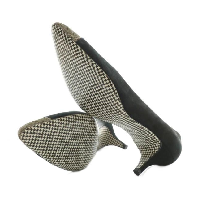 【中古】未使用品 サルヴァトーレフェラガモ パンプス スエード ポインテッドトゥ 7.5 24.5cm 黒 ブラック レディース