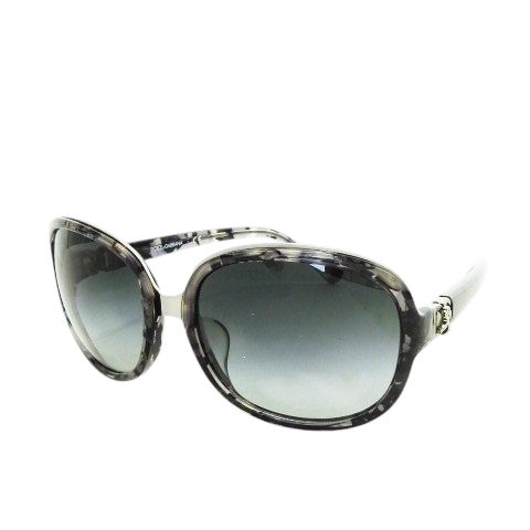 【中古】ドルチェ&ガッバーナ ドルガバ サングラス セルフレーム バタフライ ロゴ 総柄 59 17 130 黒