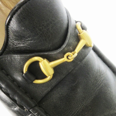 【中古】グッチ GUCCI ローファー ホースビット レザー 革 6.5 23.5cm 黒 ブラック /CK15 ■GY17 レディース
