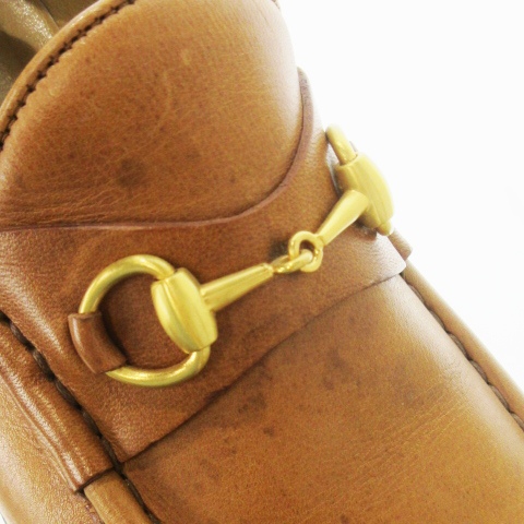 【中古】グッチ GUCCI ローファー ホースビット レザー 革 6.5 23.5cm 茶 ブラウン /CK16 ■GY17 レディース