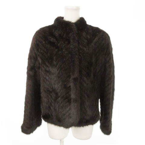 【中古】エル・ボワラ Fur collection ファーコート ショート丈 ミンク 毛皮 11 茶 ブラウン /AO8 ■GY18
