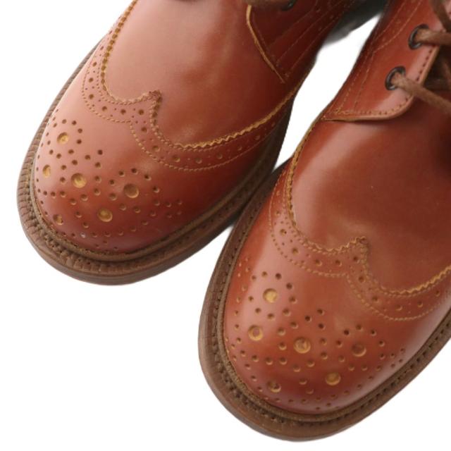 【中古】TRICKER'S カントリーブーツ レザー ショート ウィングチップ メダリオン 4.5 23.5cm 茶色 LS180