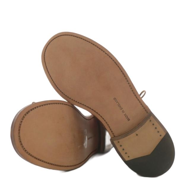 【中古】TRICKER'S カントリーブーツ レザー ショート ウィングチップ メダリオン 4.5 23.5cm 茶色 LS180