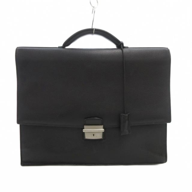 【中古】カルティエ Cartier マストライン ブリーフケース ビジネスバッグ レザー ロゴ 黒 ブラック /UO ■GY17