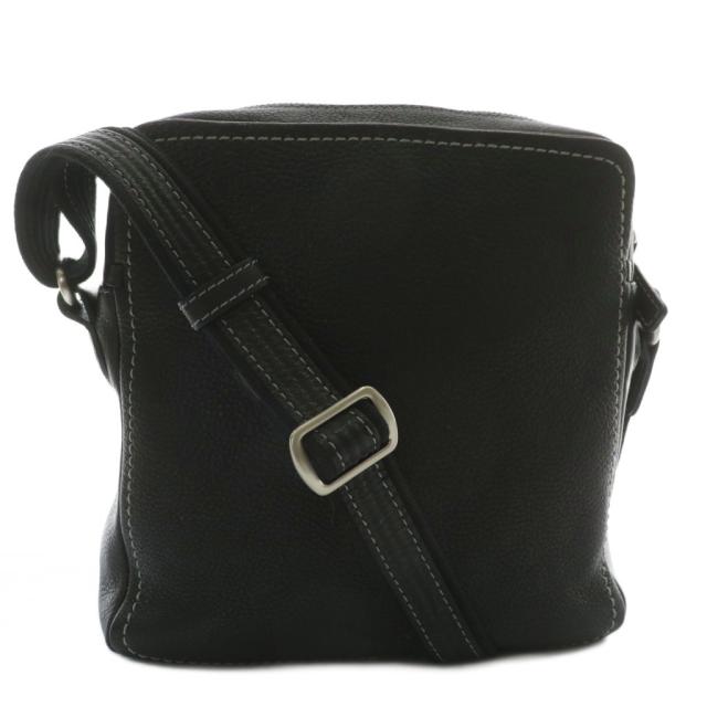 【中古】土屋鞄製造所 土屋鞄 トーンオイルヌメ ショルダーバッグ レザー ステッチ 黒 ブラック /XZ ■GY18 メンズ