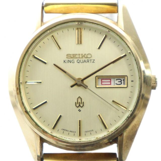 【中古】セイコー SEIKO 4823-8000 キングクオーツ 腕時計 ウォッチ クォーツ デイデイト ゴールドカラー 金色