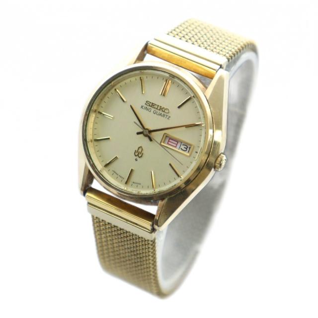【中古】セイコー SEIKO 4823-8000 キングクオーツ 腕時計 ウォッチ クォーツ デイデイト ゴールドカラー 金色_1