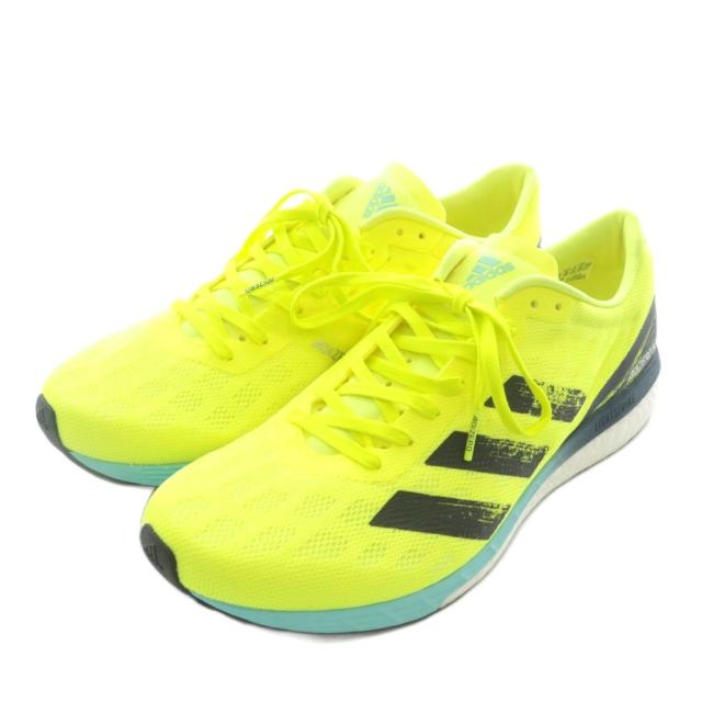 【中古】未使用品 adidas ADIZERO BOSTON 9 スニーカー ランニングシューズ ローカット US10.5 28.5cm 黄色 黒 H68740