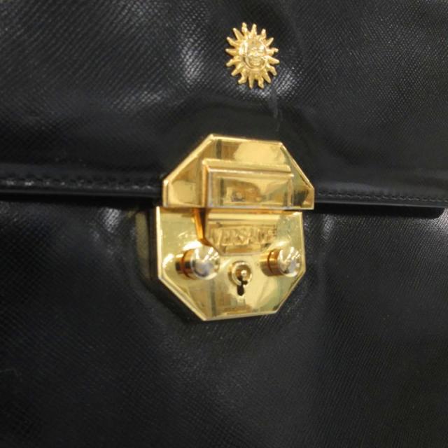 【中古】ヴェルサーチ ヴェルサーチェ VERSACE サンバーン ハンドバッグ フォーマルバッグ 黒 ブラック_8