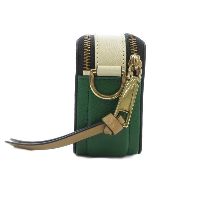 【中古】マークジェイコブス MARC JACOBS スナップショット ショルダーバッグ PVC ロゴ ベージュ 緑 グリーン /JS