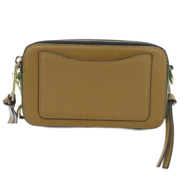 【中古】マークジェイコブス MARC JACOBS スナップショット ショルダーバッグ PVC ロゴ ベージュ 緑 グリーン /JS