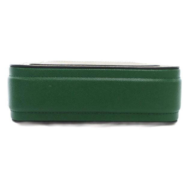 【中古】マークジェイコブス MARC JACOBS スナップショット ショルダーバッグ PVC ロゴ ベージュ 緑 グリーン /JS