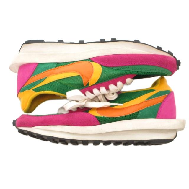 【中古】ナイキ NIKE × サカイ sacai ワッフル グリーン スニーカー シューズ メッシュ スエード 26.5cm
