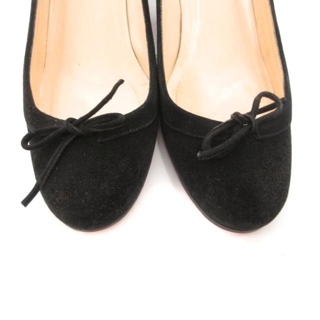 【中古】クリスチャンルブタン Christian louboutin パンプス スエード レザー リボン 36 黒 ブラック /JS ■GY18