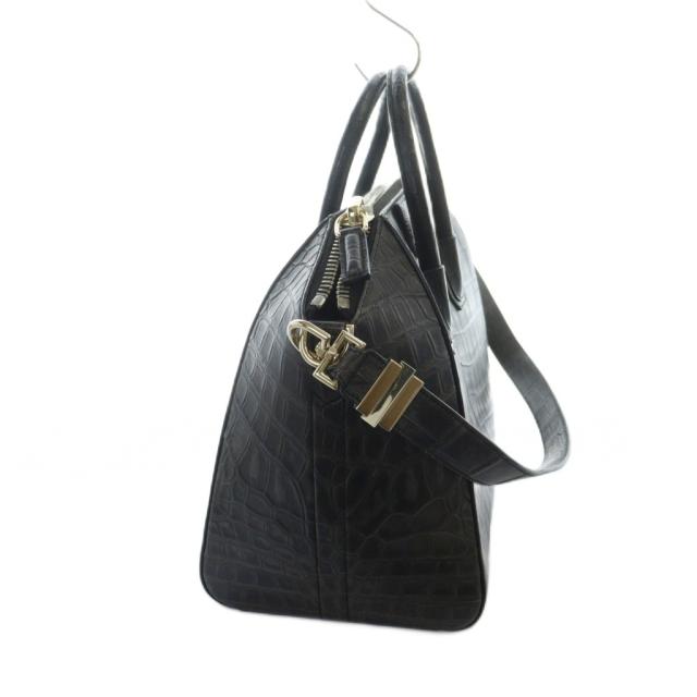 【中古】ジバンシィ GIVENCHY アンティゴナ Antigona ハンドバッグ ショルダーバッグ 2WAY クロコ型押し レザー 黒_3