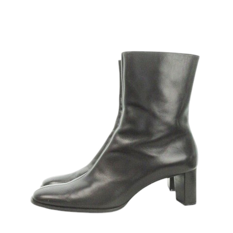 【中古】バリー BALLY TONOLIA ミドルブーツ ショートブーツ ミドルヒール ラウンドトゥ スムースレザー 本革 39.5 黒