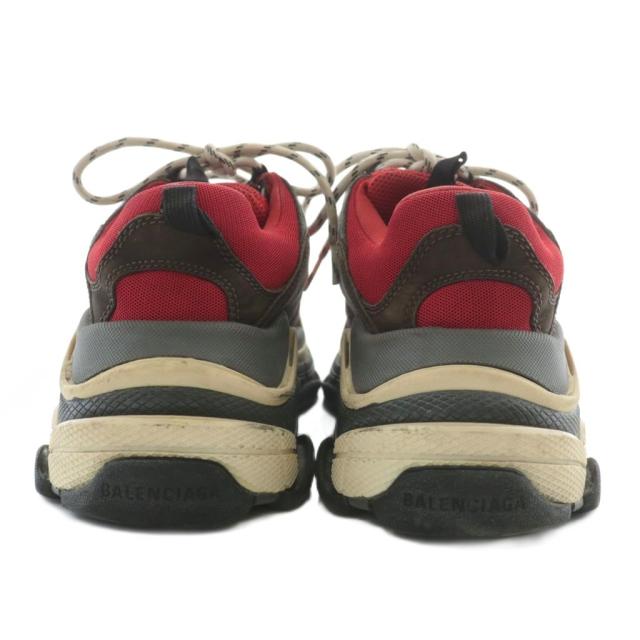 【中古】バレンシアガ BALENCIAGA TRIPLE S スニーカー レザー メッシュ ローカット ロゴ 40 26.5cm 黒 赤 516440