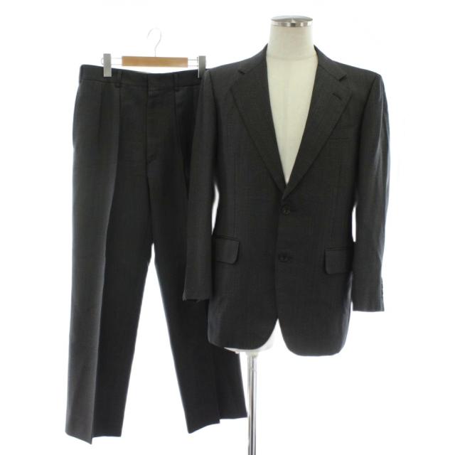【中古】Burberrys スーツ セットアップ テーラードジャケット パンツ ウール アルパカ混 モヘヤ混 M グレー