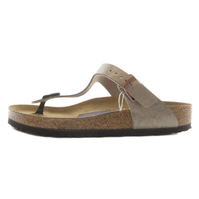 【中古】未使用品 BIRKENSTOCK Gizeh サンダル トング レザー オープントゥ ベルト ロゴ 39 25cm 茶色 1016144_1