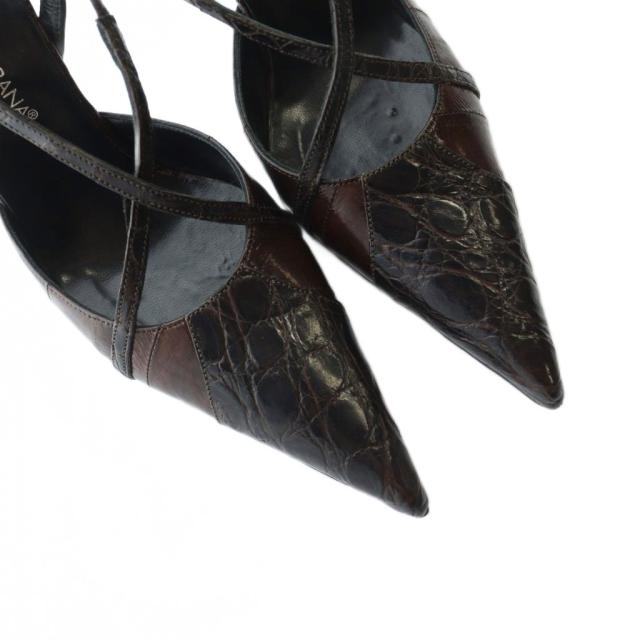 【中古】ドルチェ&ガッバーナ ドルガバ DOLCE&GABBANA パンプス ポインテッドトゥ ハイヒール レザー 35.5 22.5cm