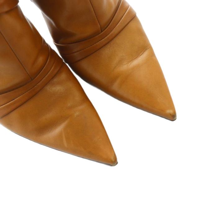 【中古】セルジオロッシ Sergio rossi ロングブーツ レザー ポインテッドトゥ 34.5 22.5cm 茶 ブラウン ■GY17 /MQ