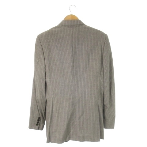 【中古】ポールスミス PAUL SMITH シングルスーツ テーラードジャケット スラックス ストライプ L グレー_2