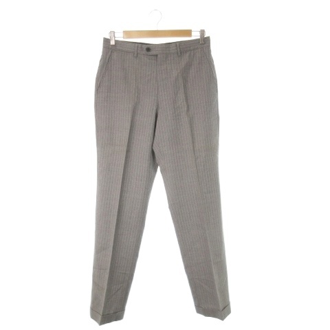 【中古】ポールスミス PAUL SMITH シングルスーツ テーラードジャケット スラックス ストライプ L グレー_3