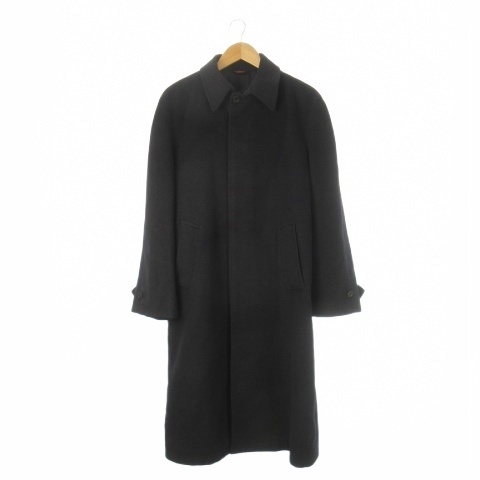 【中古】ポールスミス PAUL SMITH ステンカラーコート アンゴラ ロング 比翼 L チャコール グレー