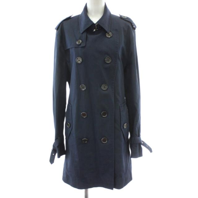 【中古】バーバリー BURBERRY トレンチコート M ネイビー 紺色 ダブルブレスト ベルト付き D1A46-812-29 /PP ■GY18