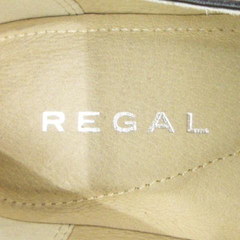 【中古】リーガル REGAL レースアップパンプス ミドルヒール チャンキーヒール オックスフォード レザー 23.5cm 黒