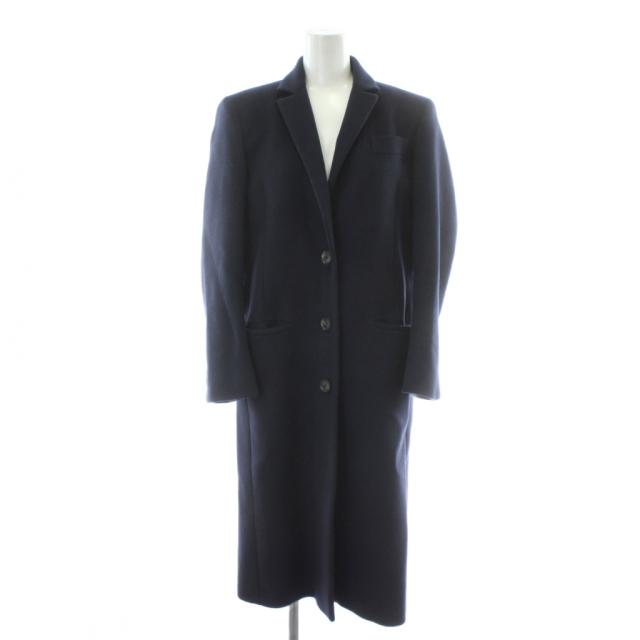 【中古】グッチ GUCCI チェスターコート ウール 42 ネイビー 紺色 シングルブレスト ロング丈 455739ZGW07 /PP