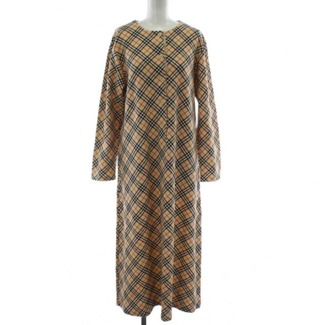 【中古】バーバリー ロンドン BURBERRY LONDON ワンピース ロング ノバチェック 長袖 M L ベージュ