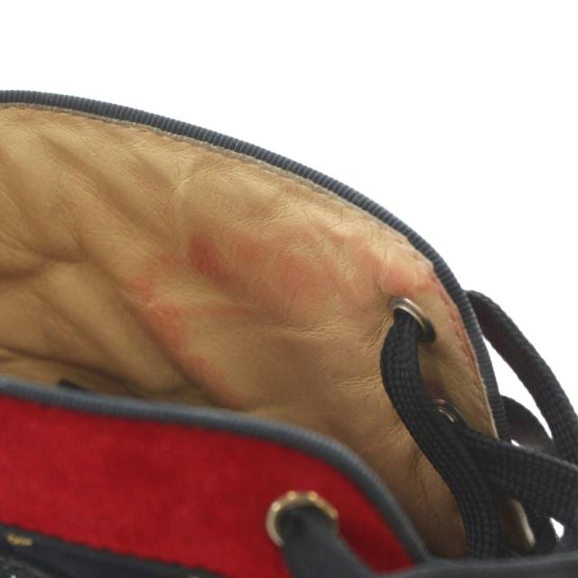 【中古】Christian louboutin スニーカー スエード レザー ハイカット スパイクスタッズ 刺繍 ロゴ 40.5 25.5cm 黒 赤