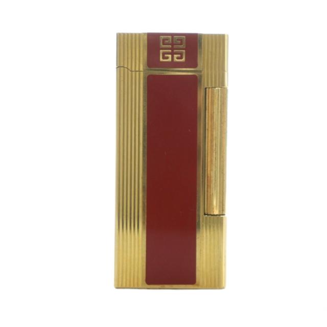 【中古】ジバンシィ GIVENCHY 2000 ガスライター 喫煙具 ロゴ たばこ ローラー式 火花確認済 ゴールド色 ■GY18 /MQ