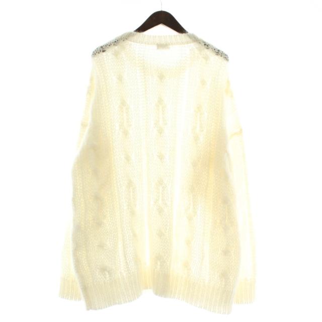 【中古】CELINE 22AW エディ期 ボクシーアランセーター ニット モヘア ウール混 長袖 クルーネック L 白 2A99Z586S_1