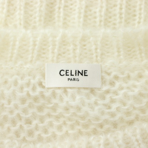 【中古】CELINE 22AW エディ期 ボクシーアランセーター ニット モヘア ウール混 長袖 クルーネック L 白 2A99Z586S_2