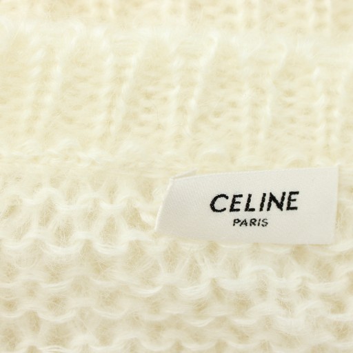 【中古】CELINE 22AW エディ期 ボクシーアランセーター ニット モヘア ウール混 長袖 クルーネック L 白 2A99Z586S_7
