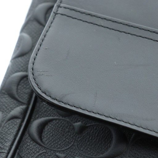 【中古】コーチ COACH F73340 ショルダーバッグ 斜めがけ レザー ロゴ 黒 ブラック ■GY18 /MQ レディース