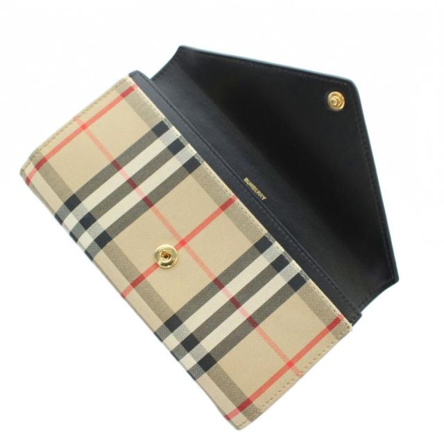 中古】バーバリー BURBERRY 長財布 二つ折り キャンバス レザー ノバ