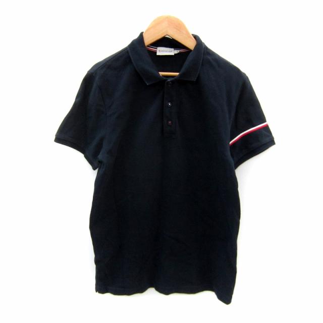 【中古】モンクレール MONCLER ポロシャツ 半袖 ポロカラー 無地 S 紺 ネイビー /SY17 ■GY18 メンズ