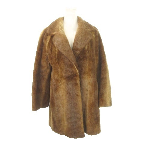 【中古】エンバ EMBA ファーコート ミンク 毛皮 ミドル丈 茶 ブラウン /MN14 ■GY18 レディース