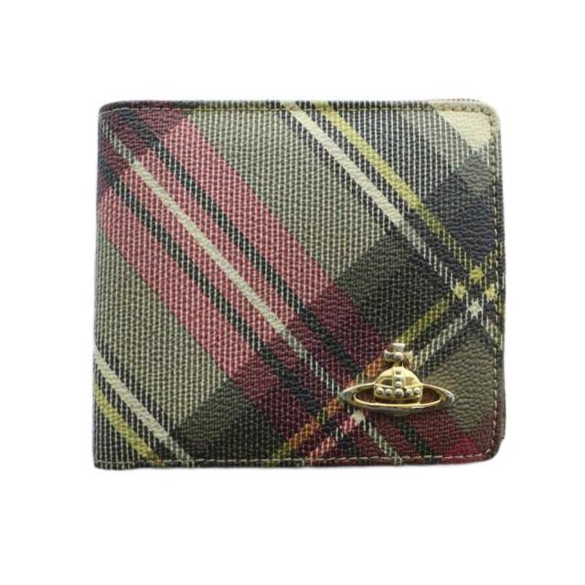 【中古】ヴィヴィアンウエストウッド Vivienne Westwood 二つ折り財布 ウォレット PVC オーブ ロゴ マルチカラー