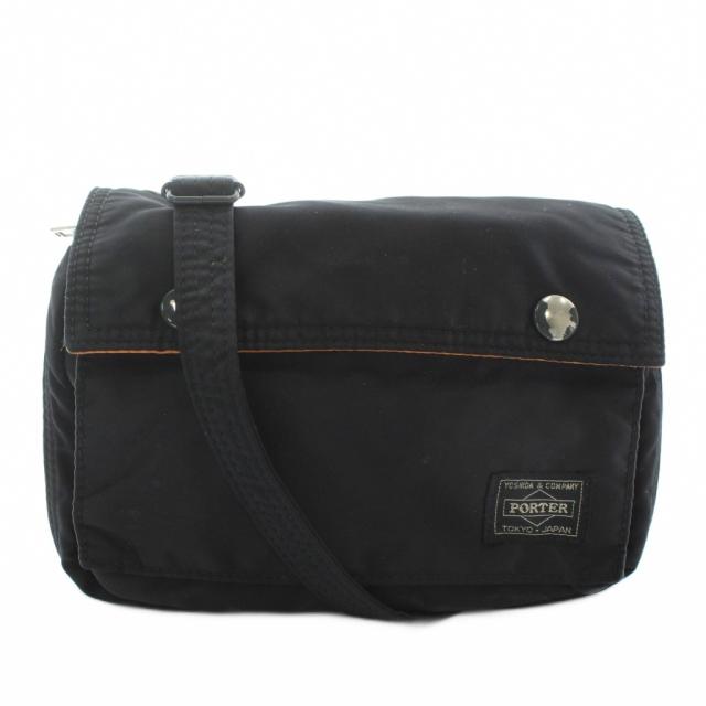 【中古】ポーター PORTER 吉田カバン タンカー TANKER ショルダーバッグ ポシェット ナイロン ロゴ 黒 ブラック