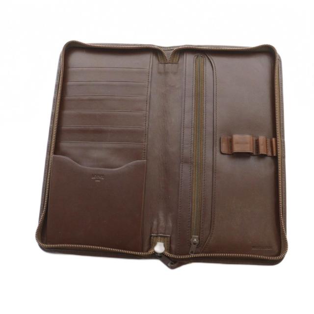 中古】ロエベ LOEWE クラッチバッグ セカンドバッグ レザー ロゴ 茶 