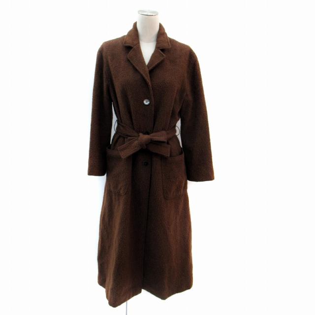【中古】ジェニー GENNY コート ロング丈 ウール モヘヤ混 38 M 茶 ブラウン /SM4 ■GY18 レディース