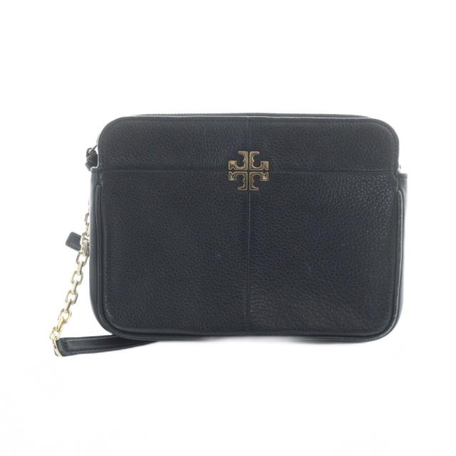 【中古】トリーバーチ TORY BURCH ショルダーバッグ 斜めがけ レザー ロゴ ゴールド金具 黒 ブラック ■GY11 /MQ