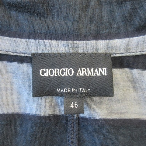 【中古】ジョルジオアルマーニ GIORGIO ARMANI テーラードジャケット シルク 絹 コットン ボーダー 46 M 紺_5