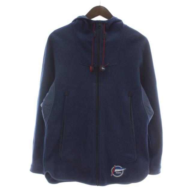 【中古】ルイヴィトン LOUIS VUITTON トロフィー TROPHY パーカー フーディー 長袖 ジップアップ ロゴ XS 紺 ネイビー