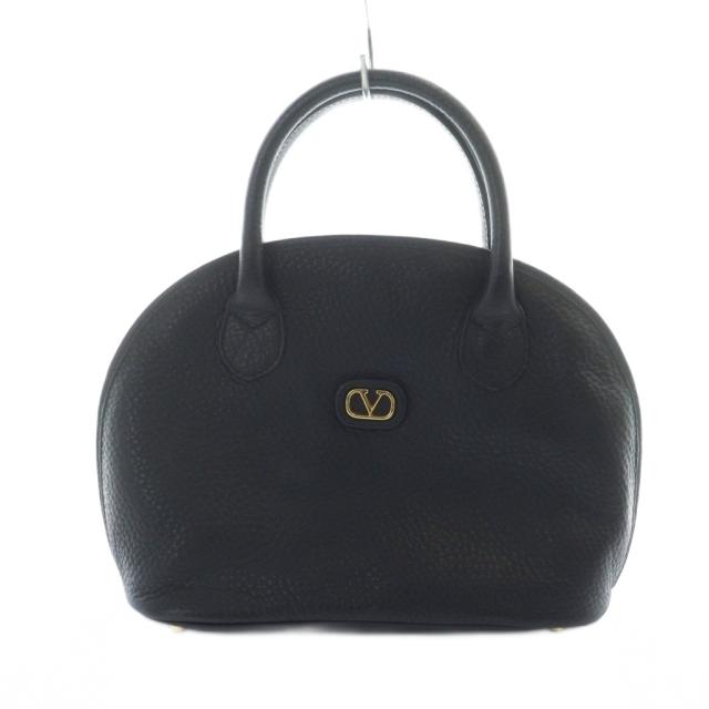 【中古】ヴァレンティノ ガラヴァーニ VALENTINO GARAVANI ハンドバッグ レザー ゴールド金具 黒 ブラック ■GY18