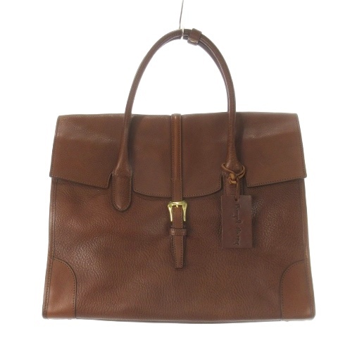 【中古】シルバーレイククラブ SILVER LAKE CLUB ハンドバッグ ビジネスバッグ ブリーフケース レザー 革 茶